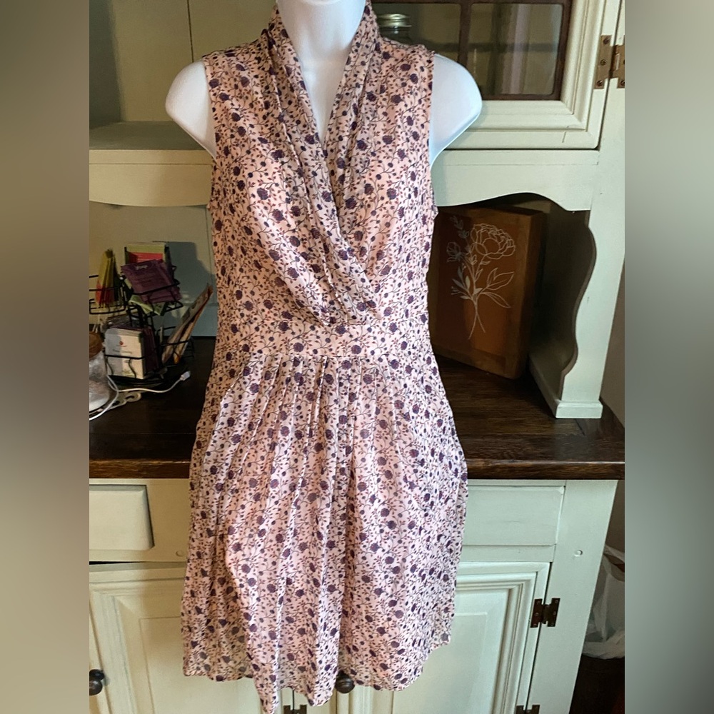 Forever 21 Floral Cowl Neck Mini Dress - Pink and Purple